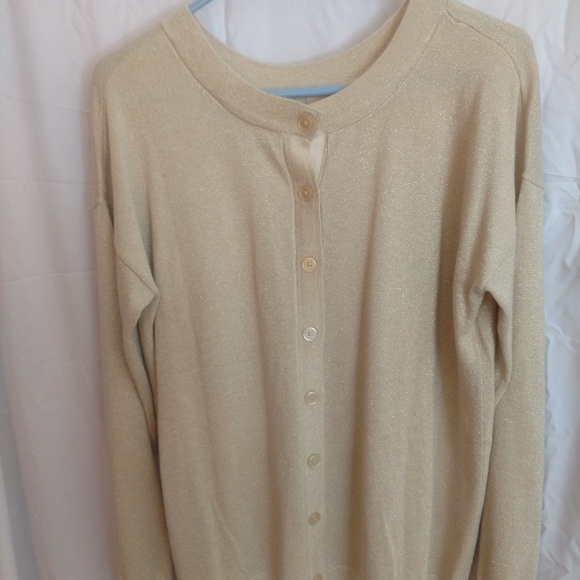 Gold Button Up Cardigan - Picture 1 of 3
